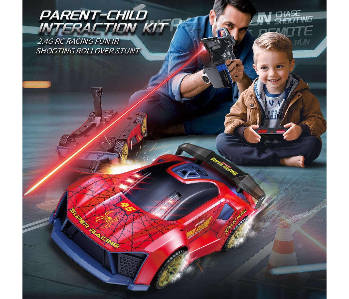 3-in-1 Remote Control Car Toy for Kids, 2 Player RC Battle Racing Car with Infrared Shooting & 360° Flip Stunts, Dual Remote, 2.4GHz Control, Best Gift for Boys & Girls Age 3+ in UAE