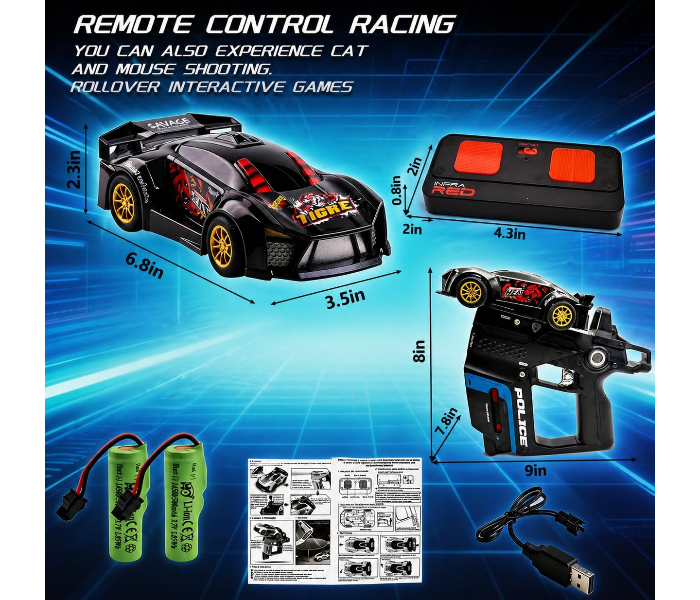 3-in-1 Remote Control Car Toy for Kids, 2 Player RC Battle Racing Car with Infrared Shooting & 360° Flip Stunts, Dual Remote, 2.4GHz Control, Best Gift for Boys & Girls Age 3+ in UAE