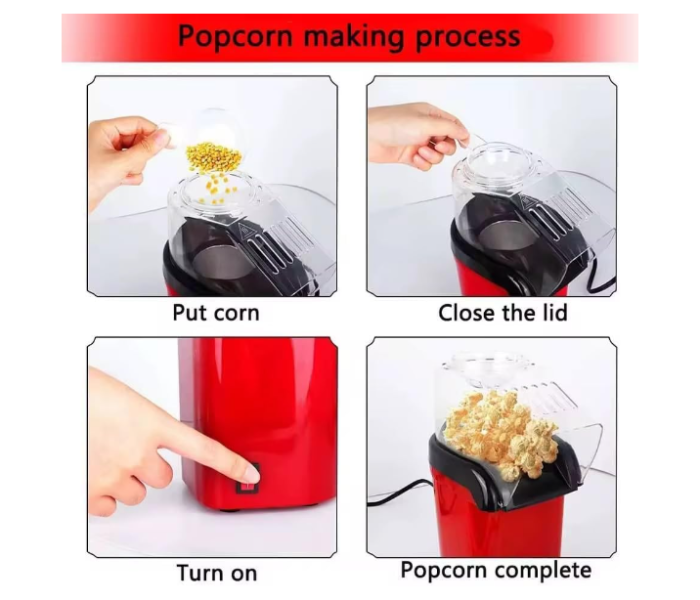 MiniJoy Oil Free Popcorn and Snack Maker Healthy Hot Air Popper for Home Kids and Parties in UAE