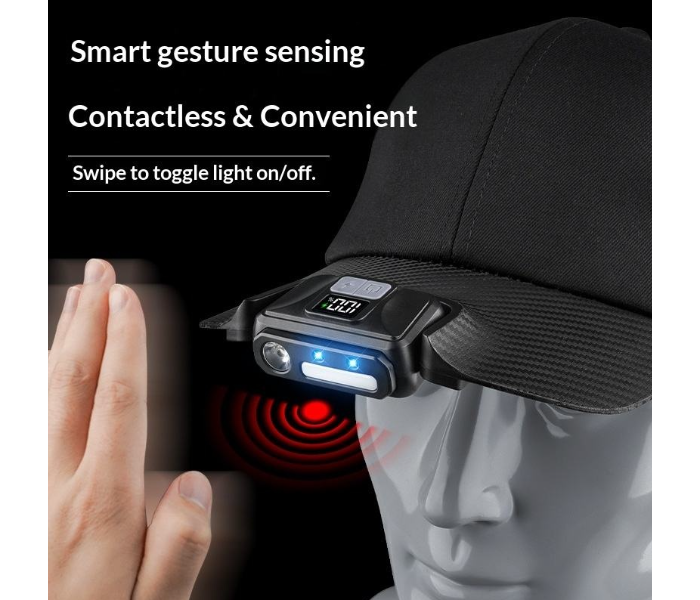 Intelligent Sensing Baseball Cap Light Rechargeable Hat Lamp Outdoor Camping Headlight Headlamp Head Flashlight Night Fishing in UAE