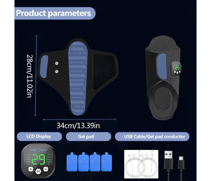 EMS Foot Massager, Leg Massager, Deep Tissue Massage, Electric Foot Spa for Pain Relief, 29 Intensity Calf Massager, Detachable Controller, Improves Blood Circulation, Back, Arms Relaxation in UAE