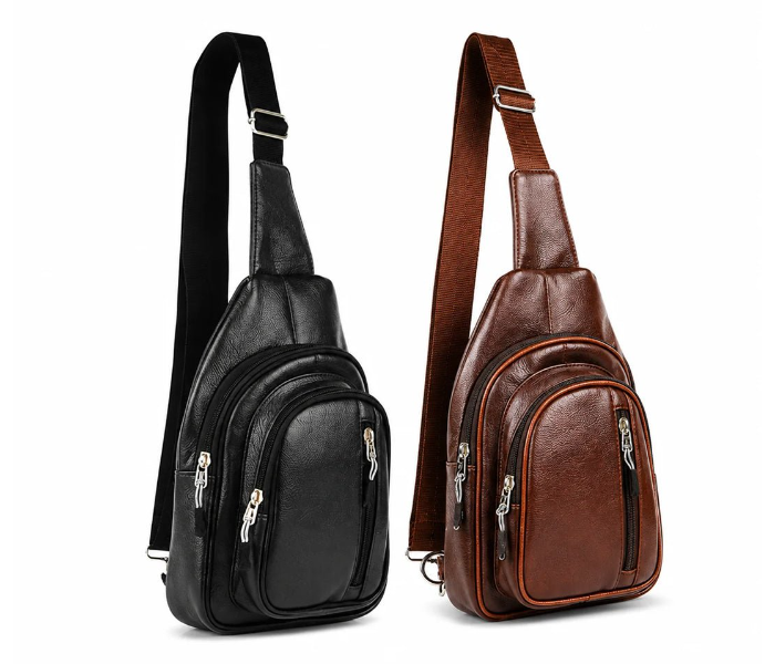 Leather Sling Bag black in UAE