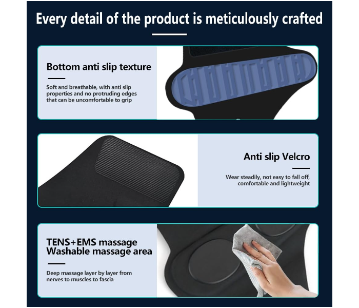 EMS Foot Massager, Leg Massager, Deep Tissue Massage, Electric Foot Spa for Pain Relief, 29 Intensity Calf Massager, Detachable Controller, Improves Blood Circulation, Back, Arms Relaxation in UAE