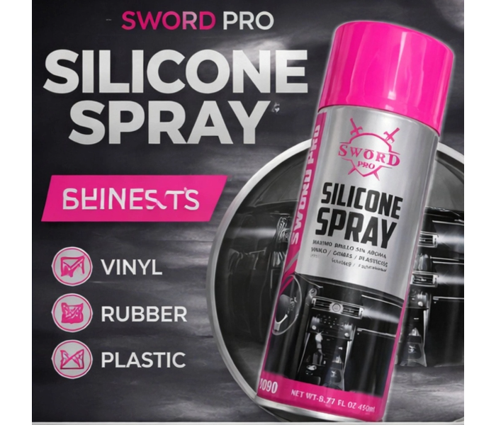 Sword Pro Silicone Spray 450ml – Multi-Purpose Lubricant, Protective Coating & High-Gloss Finish in UAE