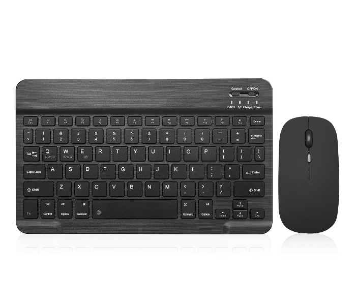 Ultra-Slim Bluetooth Keyboard Portable Mini Wireless Keyboard Rechargeable for Apple iPad iPhone Samsung Tablet Phone Smartphone iOS Android Windows (10 inch black) in UAE