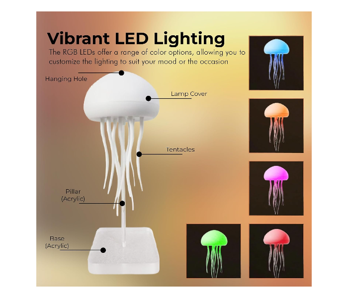 Jellyfish Lamp Sound Activated Jelly Fish Light Lamp with Dancing Legs and Changing Colors Rechargeable Lava Lamp 12 LED Multicolor Bulbs Decorations for Home Office Decor Great Gifts for Kids in UAE