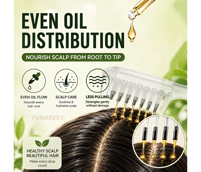 Crystal Serum Comb Applicator Massage Hair Comb for Scalp Massage in UAE