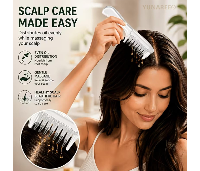 Crystal Serum Comb Applicator Massage Hair Comb for Scalp Massage in UAE