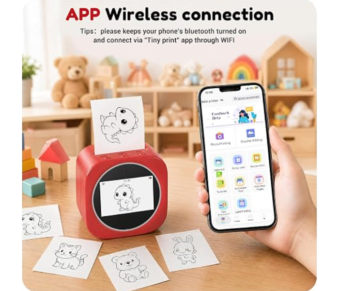  Smart Sticker Box AI Printer: Voice Recognition - Turn Ideas into Reality instantly - Portable Design - Great Gift for Boys and Girls Ages 3-12 in UAE