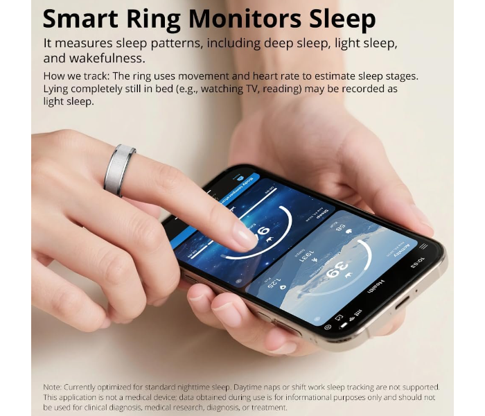 COLMI R10 Smart Ring, Sleep Health & Skin Temperature & 5ATM (silver) in UAE