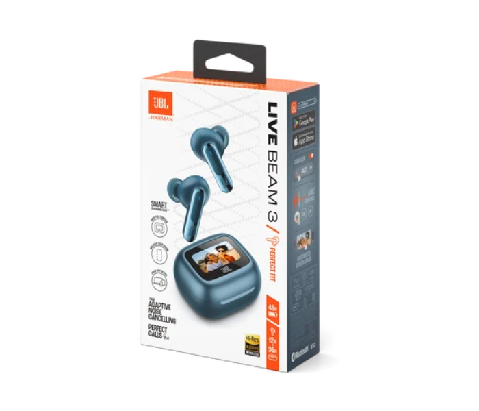 JBL Live Beam 3 True Wireless Noise Cancelling Earbuds with Smart Charging Case-Blue in UAE
