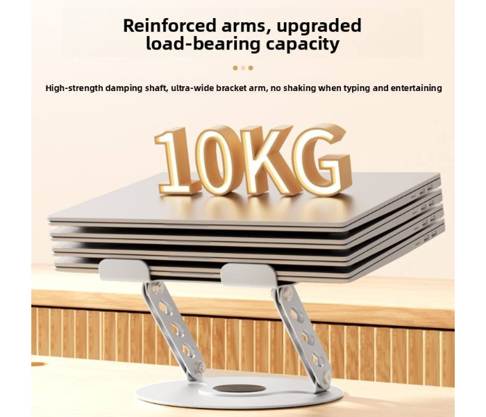 360 All-Metal Rotatable Laptop/Tablet Stand Foldable Height-Adjusting Heat-Dissipating Multi-Functional in UAE