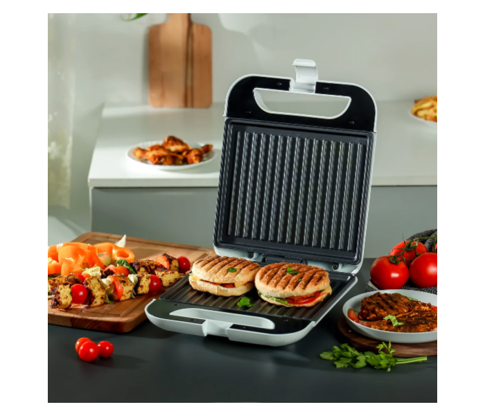 Geepas GGT36548 1400 W Grill Maker With Non-Stick Cooking Plates And Overheat Protection - White in KSA
