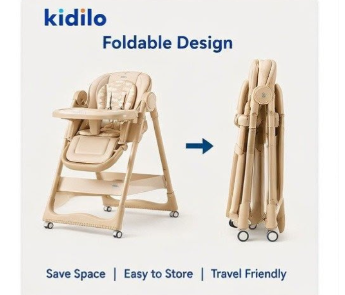 Newborn High Chair KD505 Metal Frame High Quality beigue in UAE