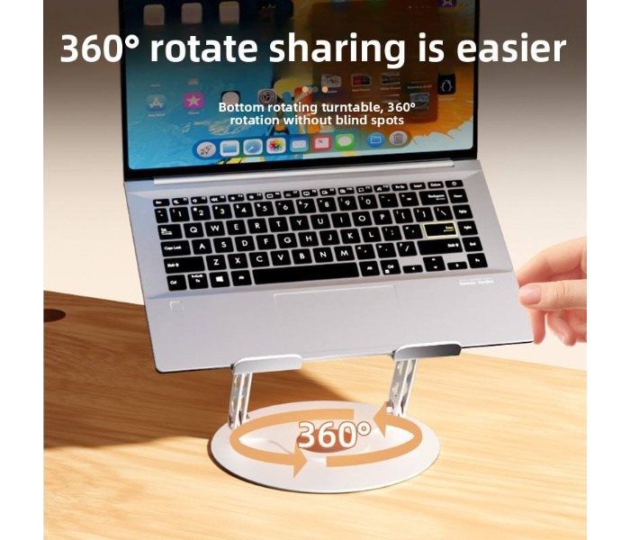 360 All-Metal Rotatable Laptop/Tablet Stand Foldable Height-Adjusting Heat-Dissipating Multi-Functional in UAE