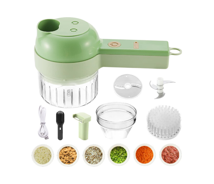 Generic 4 In 1 Handheld Electric Vegetable Cutter Set - Green in OMAN