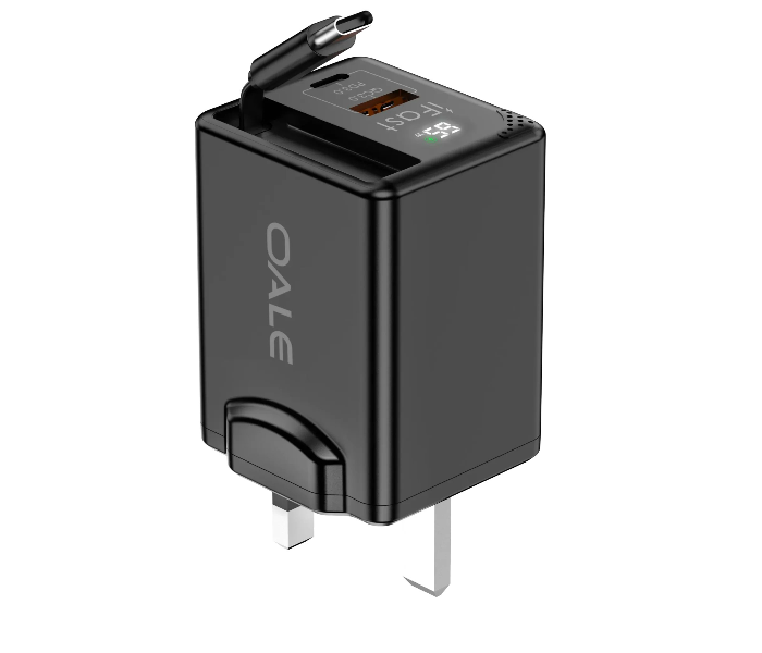 iBoost 1U Foldable plug design, portable 65W fast charger for travel. in UAE