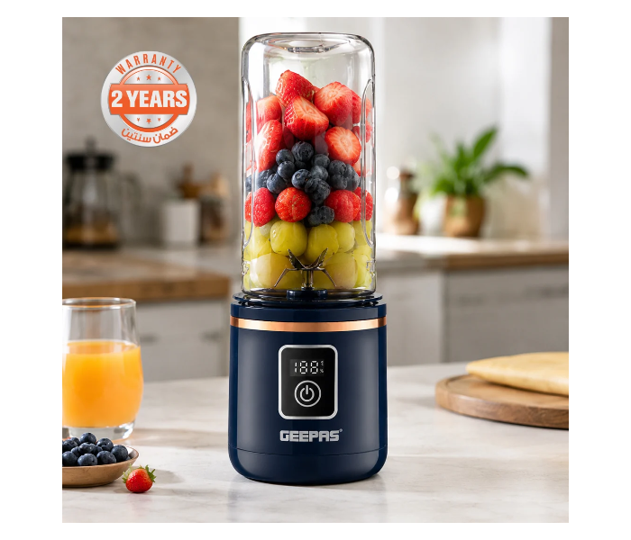 Geepas GSB44058 Rechargeable Portable Blender 420 ML Tritan Bottle and Motor Base - White in KSA