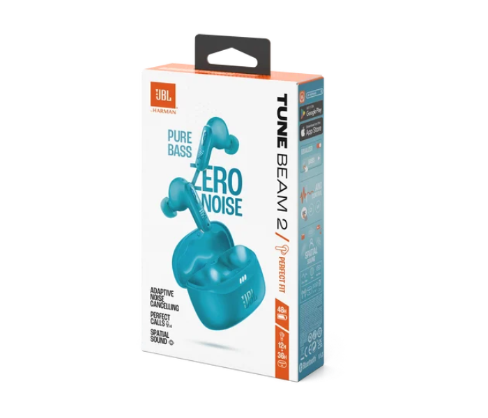 JBL Tune Beam 2 True Wireless Earbuds with Adaptive Noise Cancelling-Turquoise in UAE