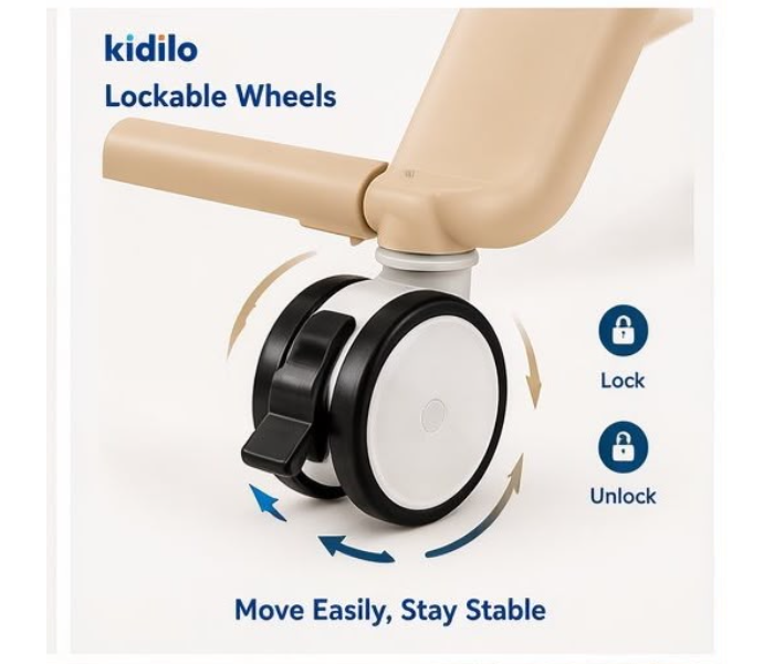 Newborn High Chair KD505 Metal Frame High Quality BROWN in UAE