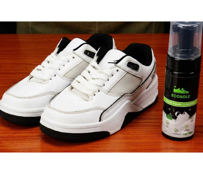 Ecosole Shoe Foam Cleaner with Built-In Shoe Cleaning Brush, 160ml Sneaker Cleaner Foam for White Leather, Canvas, Sports Shoes, Casual Shoes, Boots & Fabric Footwear, Deep Cleaning Stain Remover in UAE