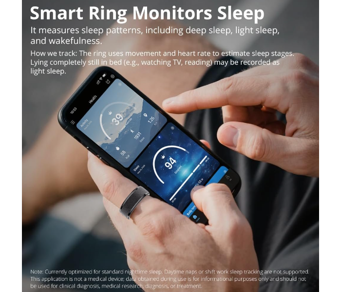 COLMI R10 Smart Ring, Sleep Health & Skin Temperature & 5ATM(Black) in UAE