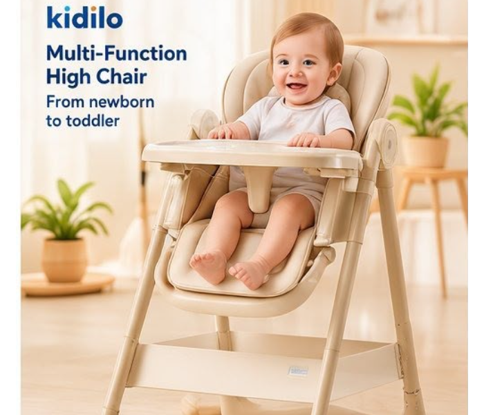 Newborn High Chair KD505 Metal Frame High Quality BROWN in UAE