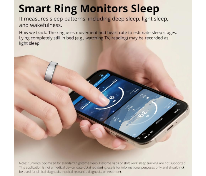 COLMI R10 Smart Ring, Sleep Health & Skin Temperature & 5ATM (silver) in UAE