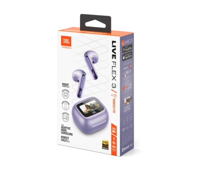 JBL Live Flex 3 True Wireless Open-Stick Noise Cancelling Earbuds-Purple in UAE