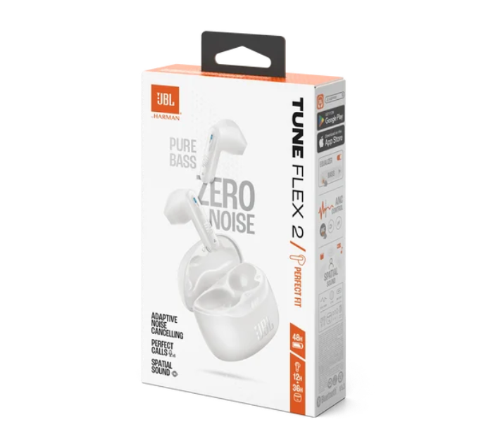 JBL Tune Flex 2 True Wireless Earbuds with Adaptive Noise Cancelling-White in UAE