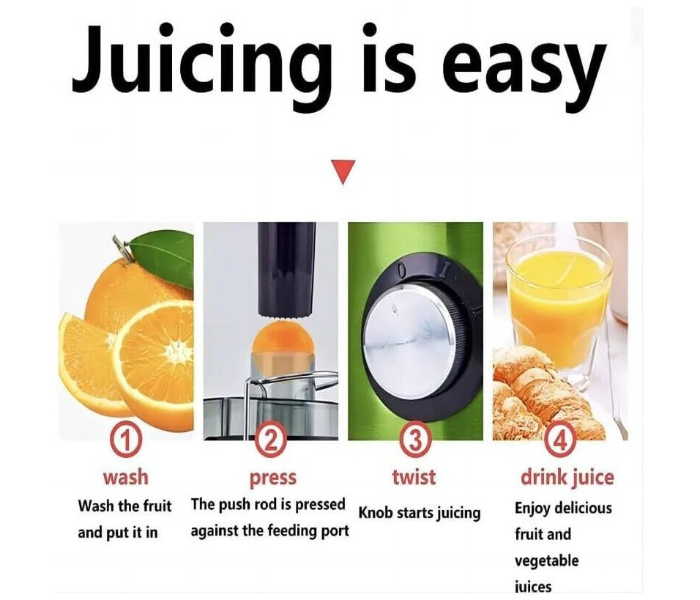 DENX Electric Juicer Machine 800W For Fruits and Vegetables, Powerful Centrifugal Fruit & Vegetable Juice Extractor with Wide Mouth Feed Chute, 500ml Capacity, Stainless Steel Filter, DX2071 in UAE