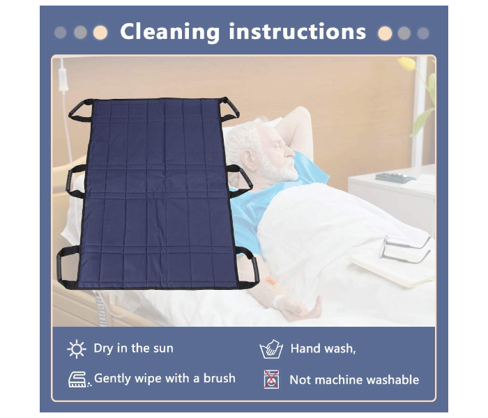 Patient Transfer Bed Pad with Handles – Medical Positioning Turning Pad, Hospital Bed Slide Sheet, Bedridden Patient Transfer Blanket for Safe Repositioning and Mobility Assistance in UAE