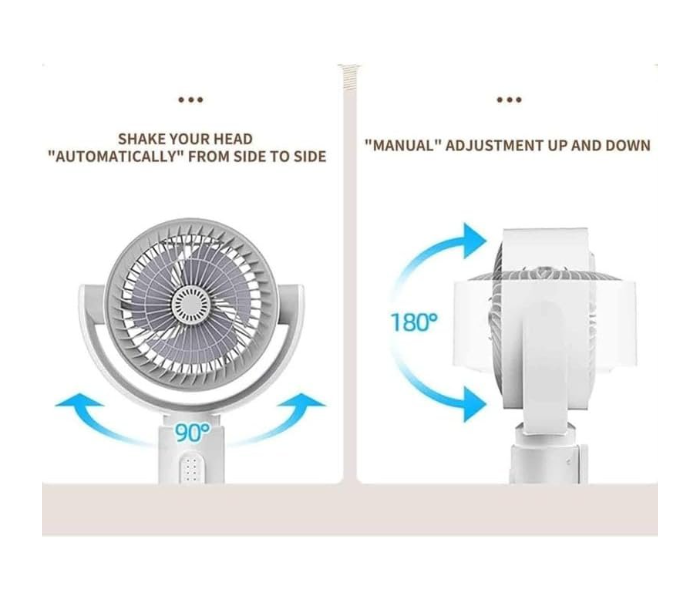 DENX DX2607 3 in 1 Air Circulation Fan with Remote | USB C Rechargeable Portable Desk & Pedestal Fan with 90 Degree Oscillation Adjustable Height 5 Speed Silent Cooling for Home Office Bedroom in UAE