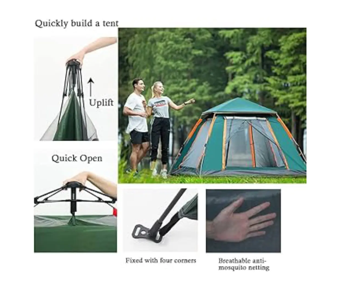 4 Door Automatic Tent for 6 Persons 240 x 240 x 155 cm Oxford Cloth in UAE