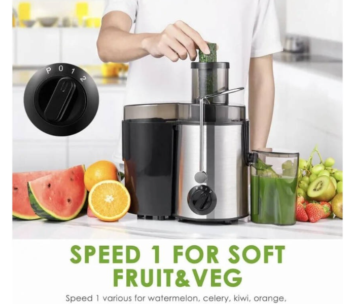 DENX Electric Juicer Machine 800W For Fruits and Vegetables, Powerful Centrifugal Fruit & Vegetable Juice Extractor with Wide Mouth Feed Chute, 500ml Capacity, Stainless Steel Filter, DX2071 in UAE