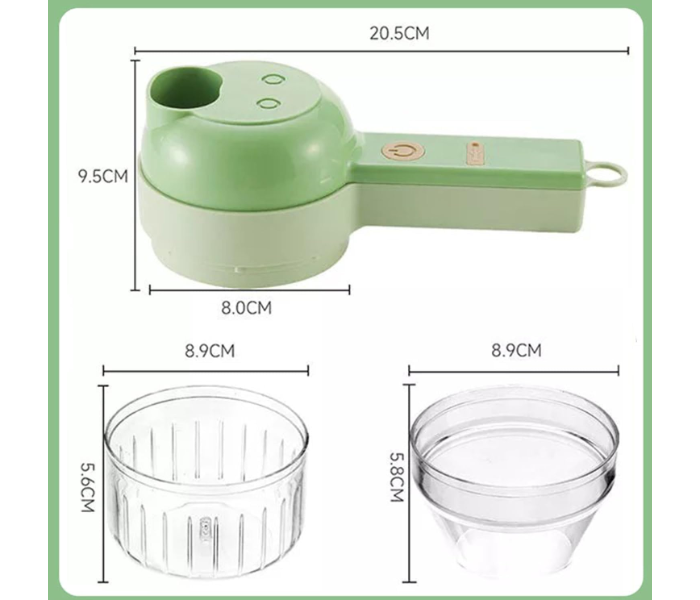 Generic 4 In 1 Handheld Electric Vegetable Cutter Set - Green in OMAN
