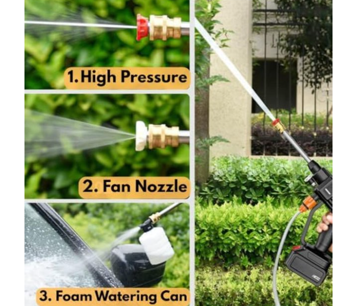 Generic 48V High Pressure Portable Washer 2 BATTERY Cordless Car Washing Gardening Tool Spray Gun - Black in UAE