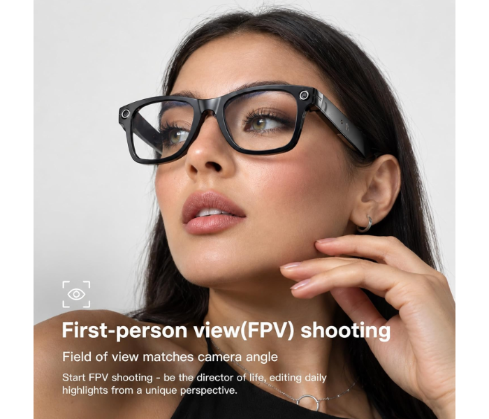 AI Smart Glasses for Men with Camera | Bluetooth Smart Goggles with Open-Ear Audio | Real-Time Translation, Object Recognition & Voice Control | Hands-Free Calling & Music | Dual Mic Noise Reduction in UAE