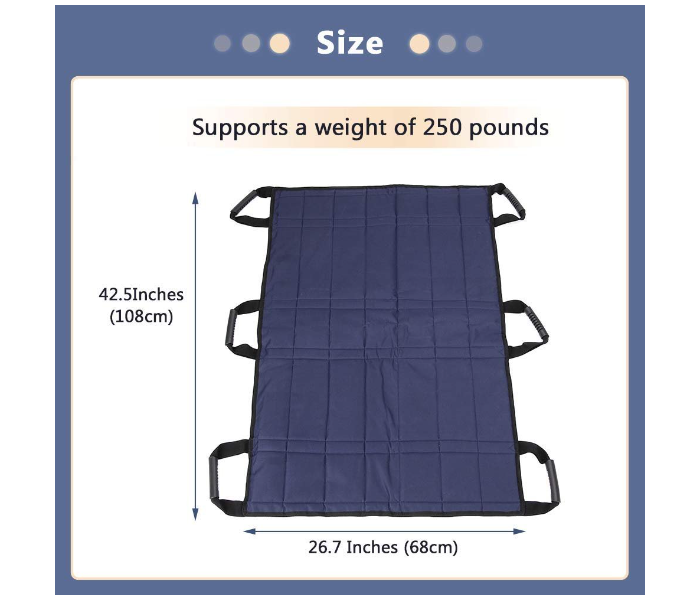 Patient Transfer Bed Pad with Handles – Medical Positioning Turning Pad, Hospital Bed Slide Sheet, Bedridden Patient Transfer Blanket for Safe Repositioning and Mobility Assistance in UAE