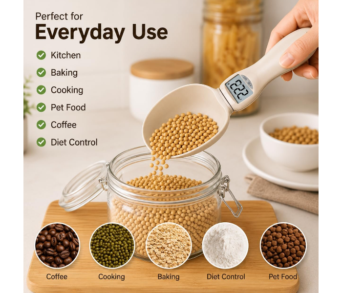 Digital Measuring Spoon with LCD Display | Food Weight Machine for Pets, Baking & Cooking, Coffee, Protein Powder| High Precision | Food Weight Machine for Fitness & Nutrition in UAE