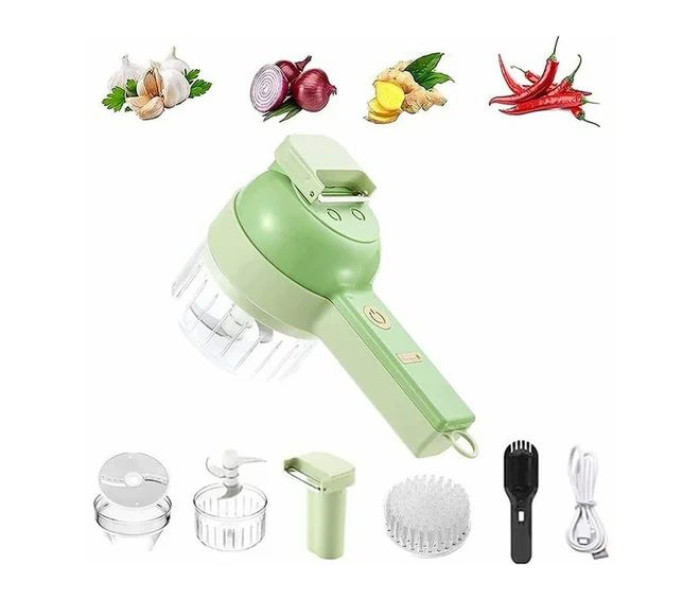 Generic 4 In 1 Handheld Electric Vegetable Cutter Set - Green in OMAN