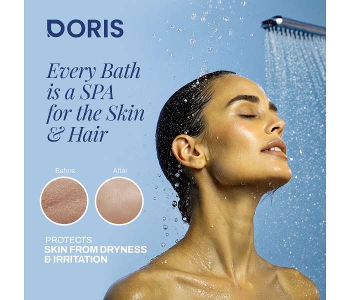 DORIS Shower Filter with Vitamin C Infusion, Advanced Water Filtration Shower Head Filter for Bathroom, Helps Reduce Chlorine and Water Impurities, Replaceable Filter Cartridge, Easy Installation, Supports Healthy-Looking Skin and Hair, Helps Reduce Dryness and Hair Breakage, Universal Shower Hose Connector, Bathroom Water Purifier Filter for Home, 3–6 Months Filter Life Based on Usage in UAE