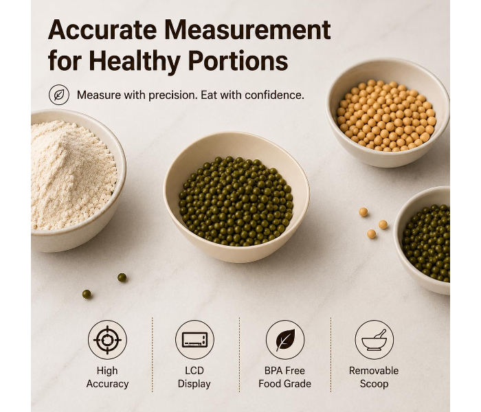 Digital Measuring Spoon with LCD Display | Food Weight Machine for Pets, Baking & Cooking, Coffee, Protein Powder| High Precision | Food Weight Machine for Fitness & Nutrition in UAE