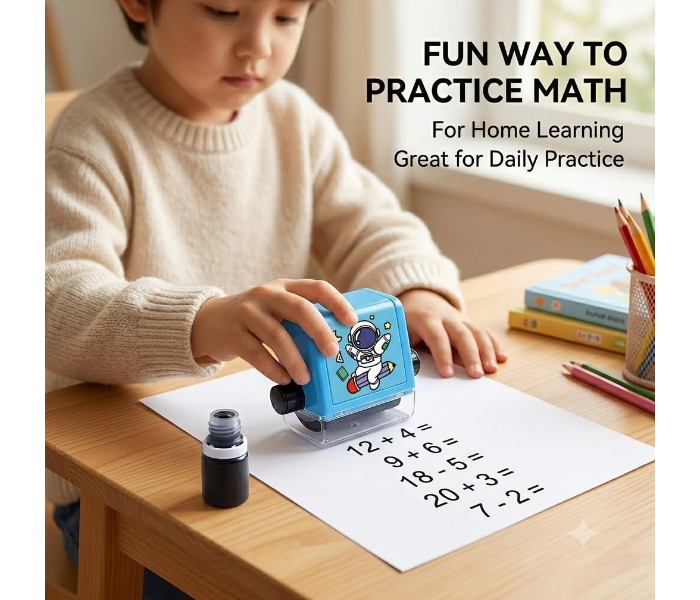 Reusable Math Number Roller Stamp for Kids, Addition Subtraction Practice Tool, Educational Stamp for Preschool Kindergarten Classroom in UAE