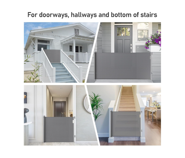 Retractable Safety Gate for Babies and Pets – One-Handed Silent Roll-Up Stair Gate, Child Safety Barrier for Home, Stairs, Doorways, and Hallways in UAE