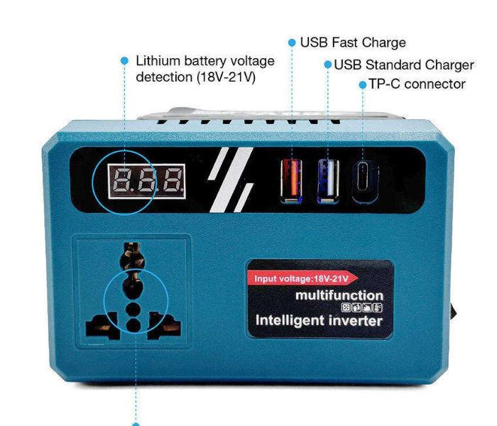 TOBI Multifunctional Intelligent Inverter 21V To 220V Power Converter in UAE