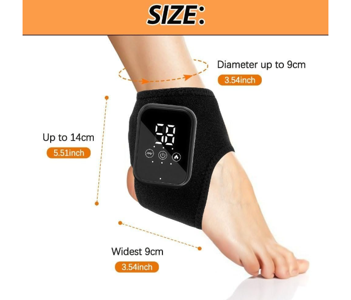 6 in 1 Rechargeable Ankle Massager with Heat & Vibration Therapy, Wireless Foot Relaxation Wrap, Led Display, Adjustable Straps, Portable Foot Massage for Home, Office, Gym, Sport & Travel in UAE