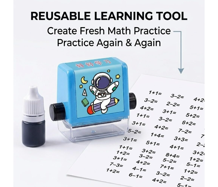 Reusable Math Number Roller Stamp for Kids, Addition Subtraction Practice Tool, Educational Stamp for Preschool Kindergarten Classroom in UAE