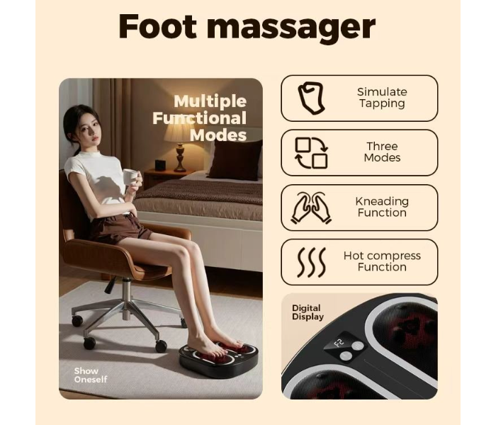 Tapping Foot Massager with Heat Kneading Plantar Fasciitis Treatment FOOT MASSAGER Circulation and Pain Relief for FOOT Massage in UAE