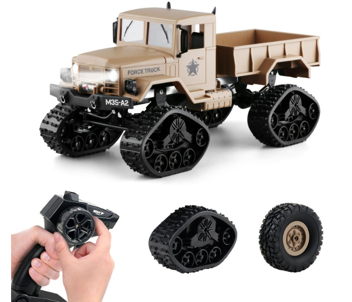 Remote Control Military RC Truck Off-Road 4WD 1:16 Scale Electric Toy Vehicle Desert Khaki Tan in UAE